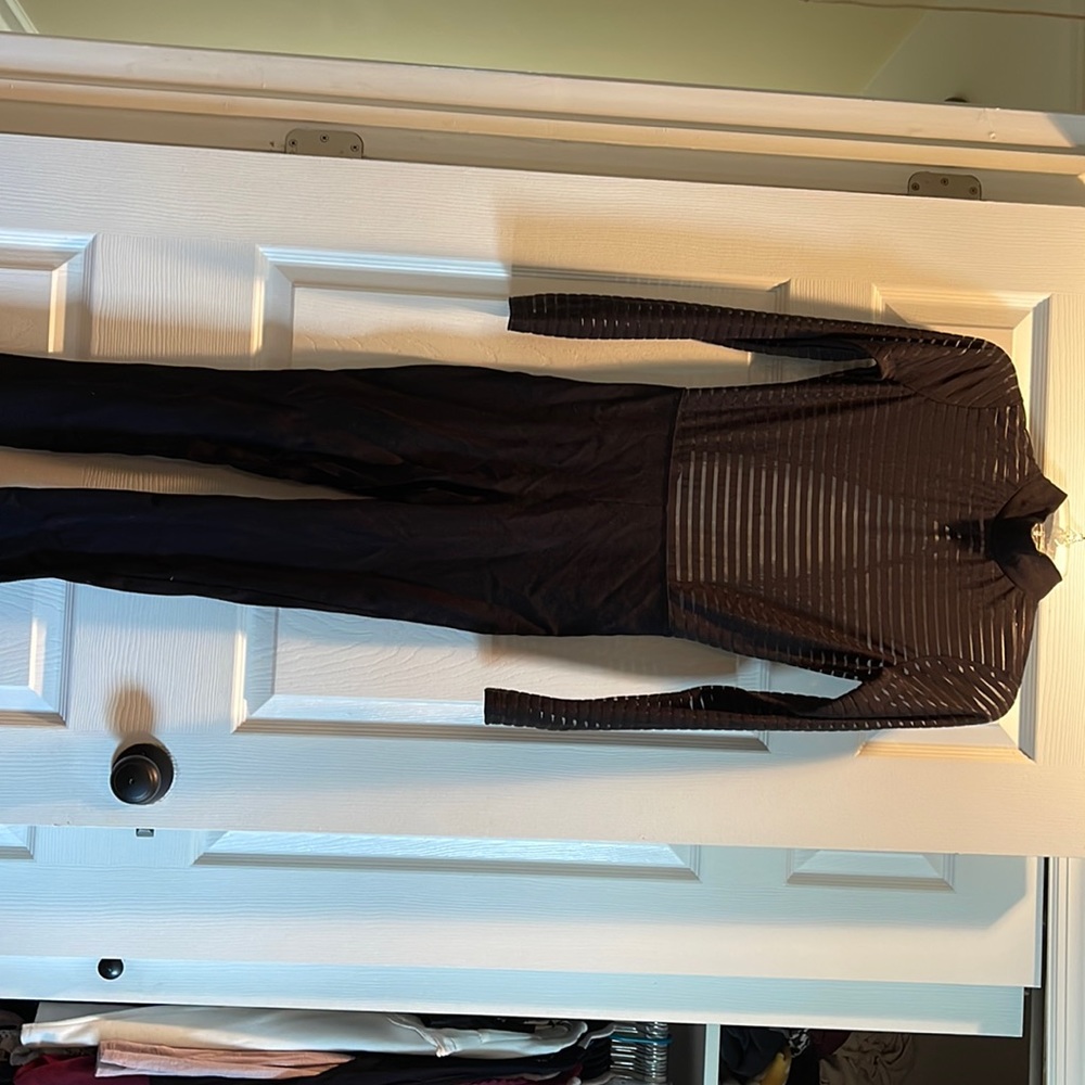 Black open back jumpsuit